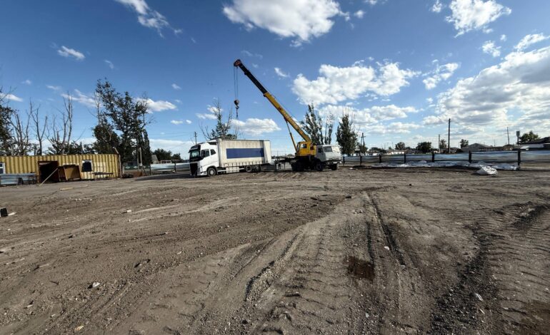 В селе Саржал строится новый спортивный модуль