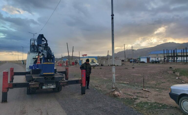 В селе Кайнар обновили систему уличного освещения